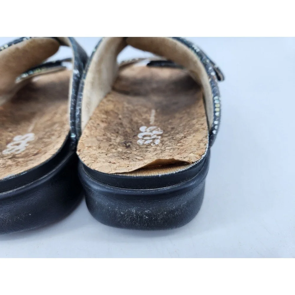 SAS Cozy Slide Sandals Womens 8 Multisnake Print Double Adjustable Strap Comfort